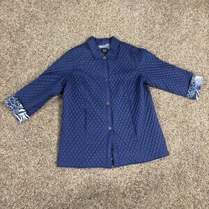 Dennis Basso Silk Quilted Jacket - Women's Size 1X - Preowned - 2053